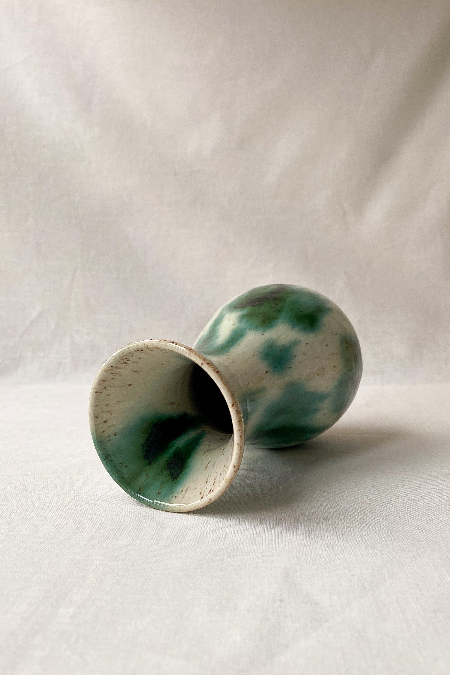 Green + White Vase