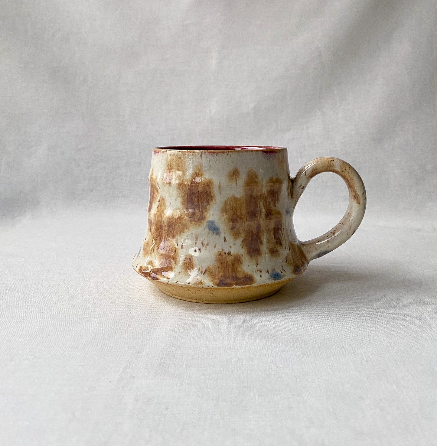 Blue + Brown Flower Mug (Ribbed)