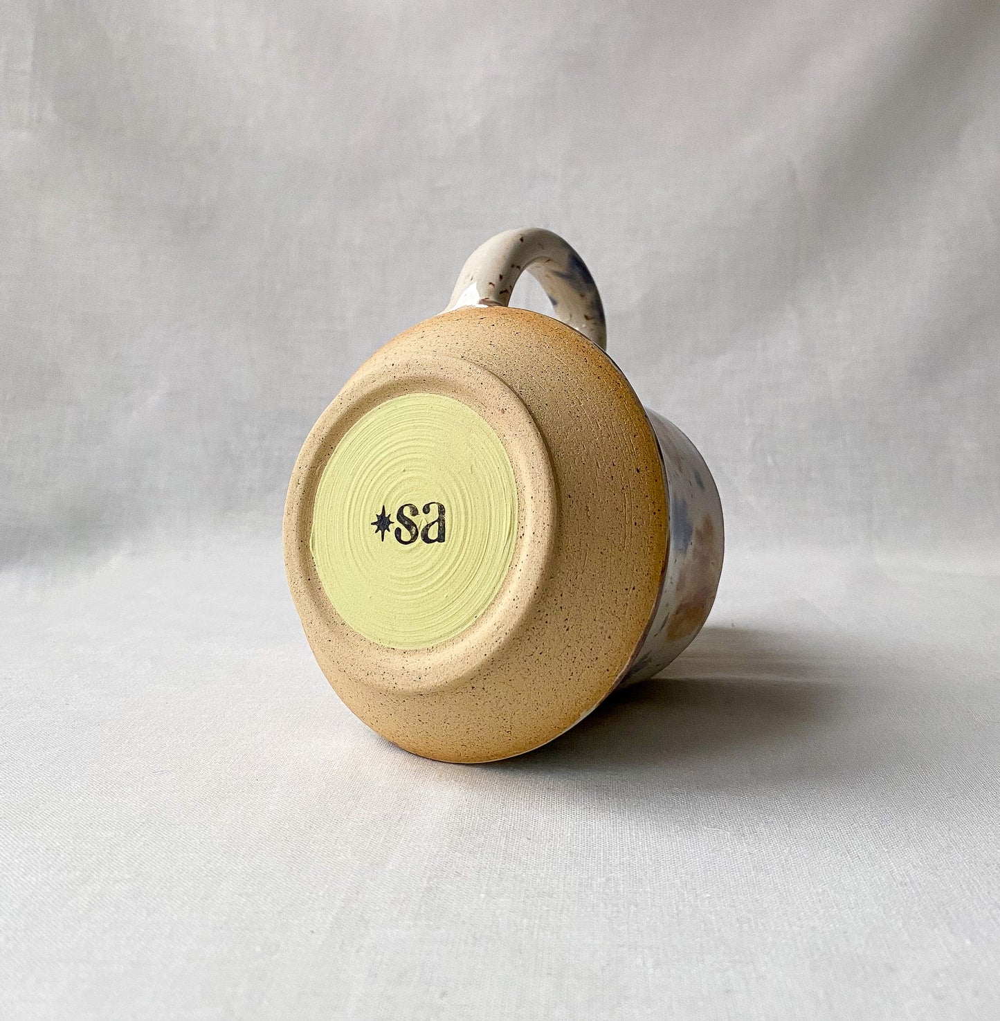 Blue + Brown Flower Mug (Smooth)