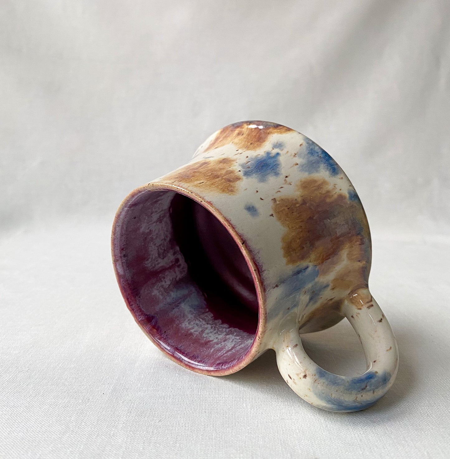 Blue + Brown Flower Mug (Smooth)