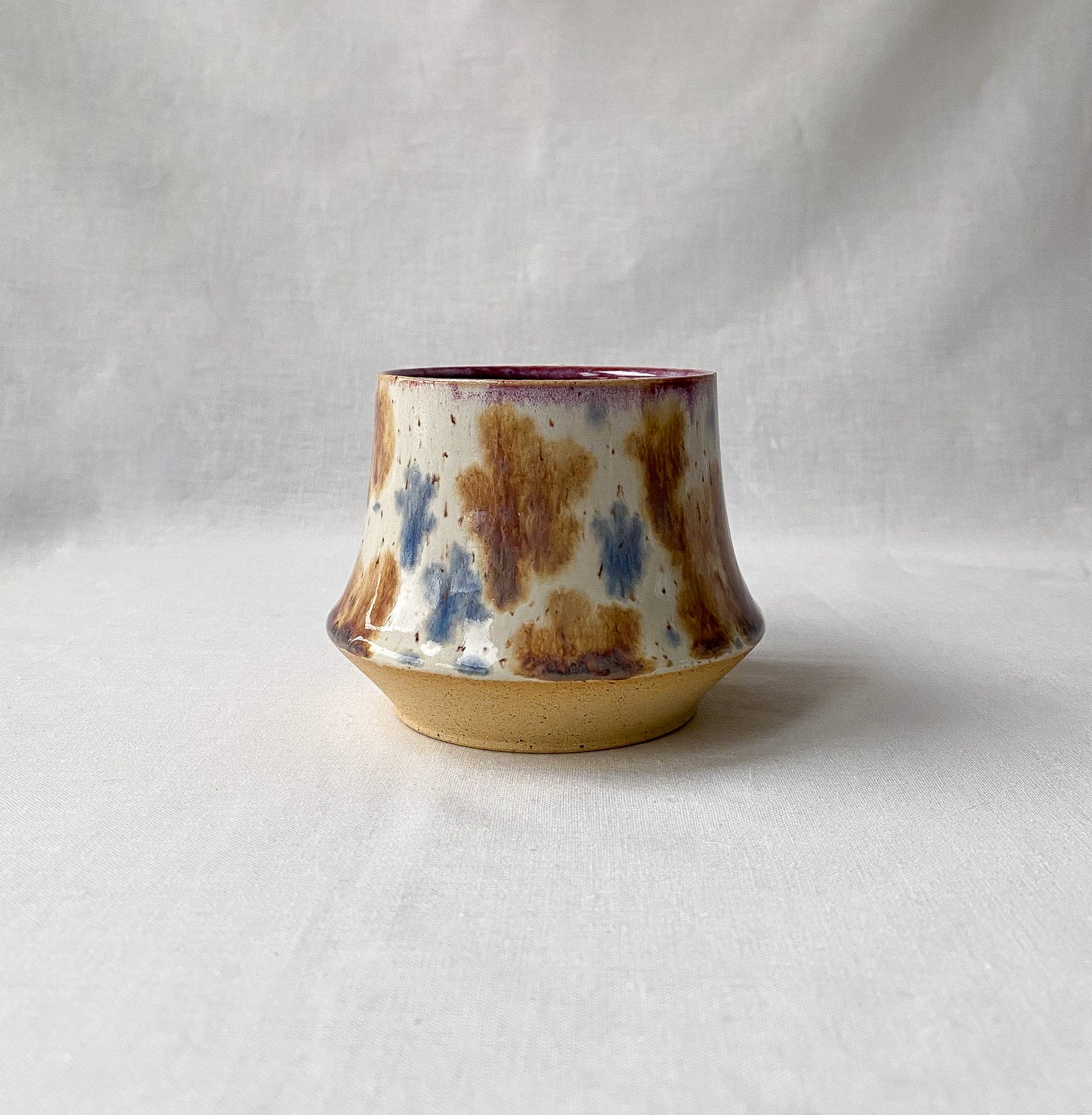 Blue + Brown Flower Mug (Smooth)