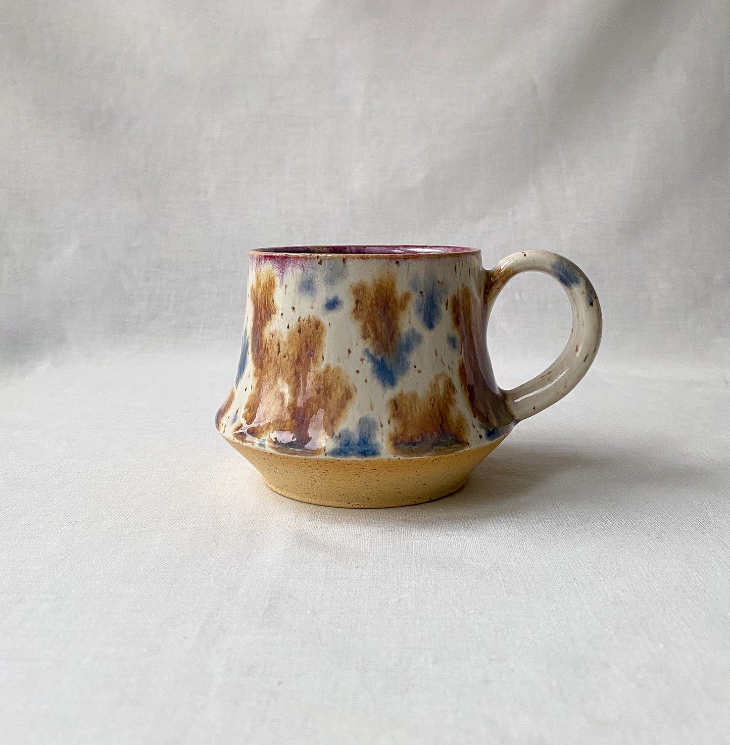 Blue + Brown Flower Mug (Smooth)