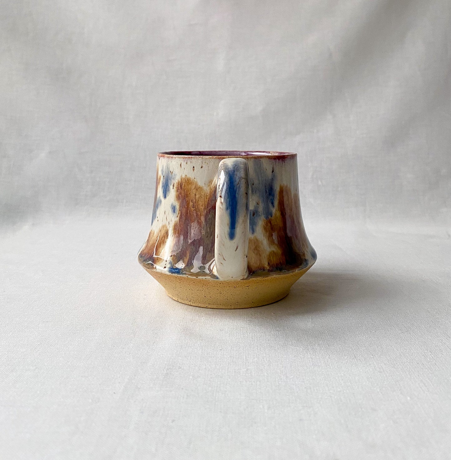 Blue + Brown Flower Mug (Smooth)