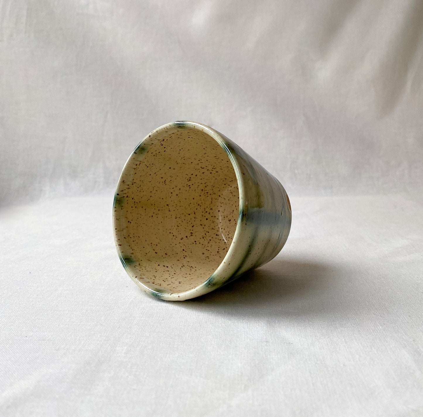 White + Green Grid Cup