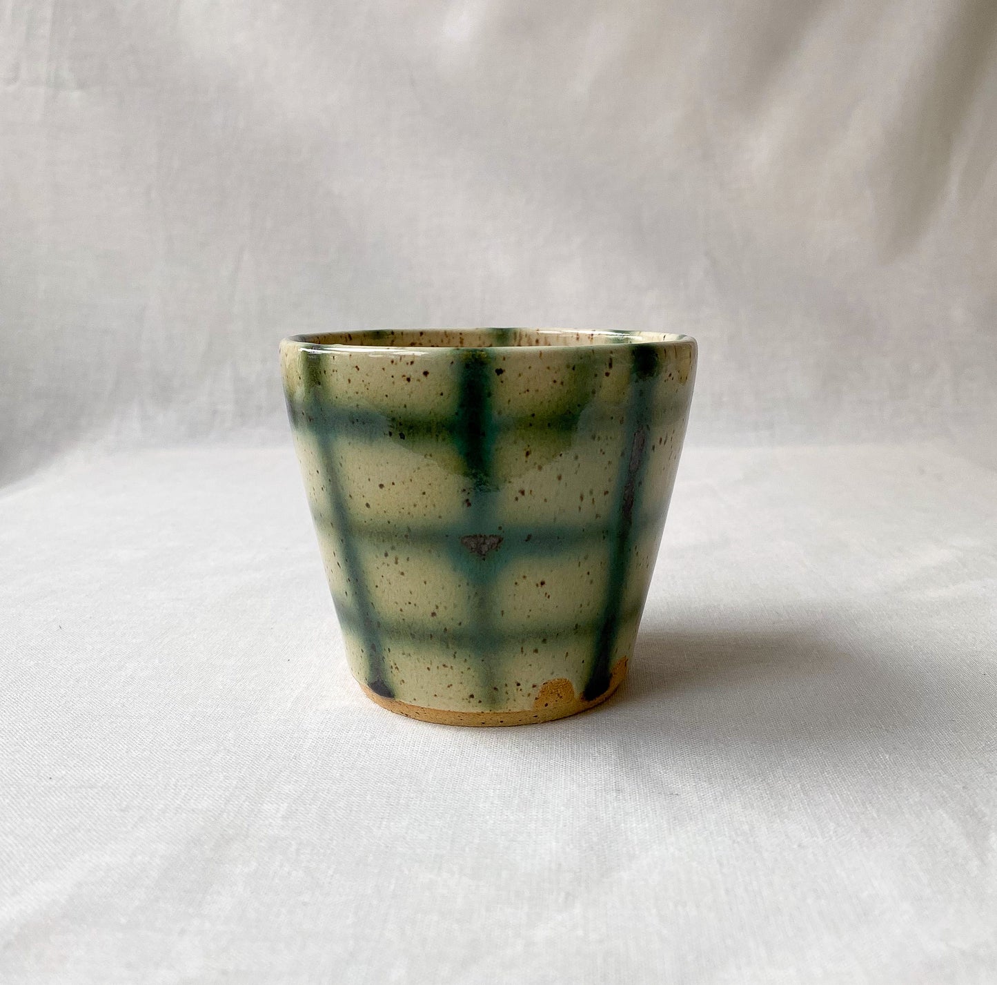 White + Green Grid Cup